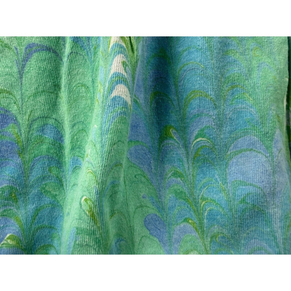 Shirleighs Marbled Art Kids Skirt Blue Green Cotton Handmade Small USA Made - Picture 3 of 9